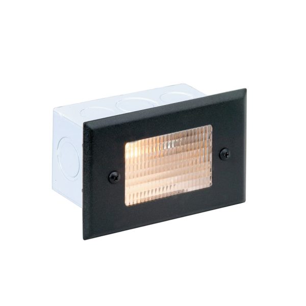 Steel Lensed Step Light Black