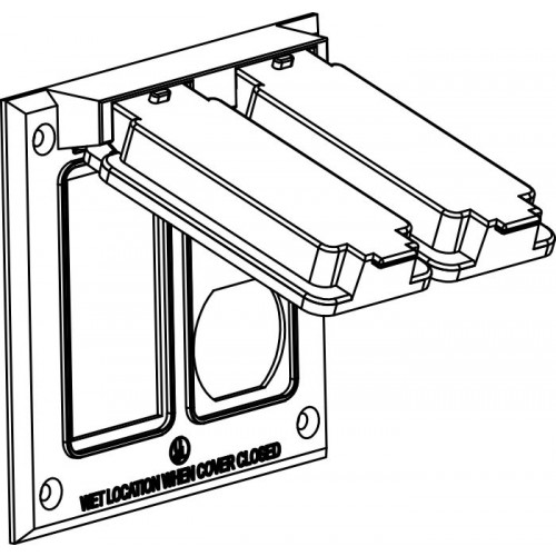 2-G W/P COVER 1 GFI & 1 DUPLEX