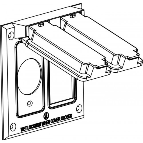 2-G W/P COVER 1 GFI & 1 SINGLE