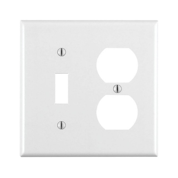 2G TGL/PLUG PLATE WHITE P18-W